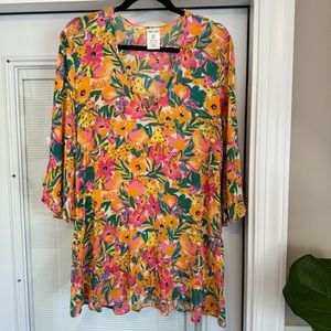 Anne Cole Floral/Tropical Swimsuit Coverup Size XS